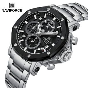 055b675d38f4586f2b99e031bfc7d877 NAVIFORCE NF8065-Silver Black-Mens Watch