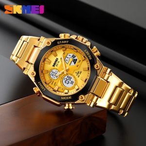 S4e7df0c0e3454d28a7dfe8696af802ecE SKMEI 2210 Dual Time Watch-Gold