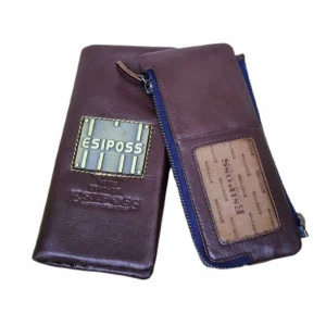 ESIPOSS High Quality 3 Part Genuine Leather Wallet- Choose ESIPOSS For High Quality Leatherware- Dark Brown