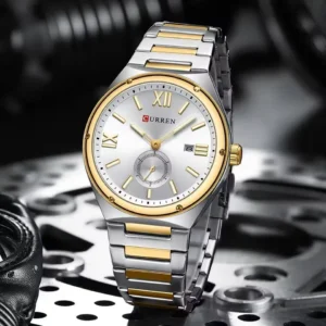 CURREN 8471 Elegant Stainless Steel Waterproof Luxury Gents Watch