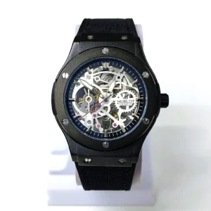 HUBLOT High Quality Automatic Leather Strap Watch for Men- Black Colour