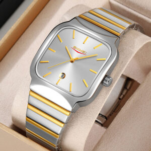 SKMEI 9361 Waterproof Square Stainless Steel Fashion Mens Watch