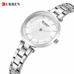 CURREN 9054 High Quality Waterproof Watch for Ladies- Silver