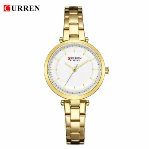 CURREN 9054 High Quality Waterproof Watch for Ladies- Golden
