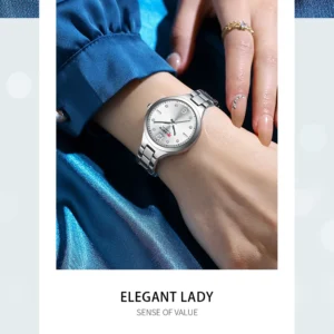 CURREN 9105 High Quality Waterproof Watch for Ladies- Silver