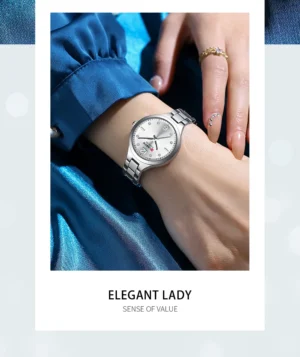 CURREN 9105 High Quality Waterproof Watch for Ladies- Silver