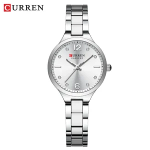 CURREN 9105 High Quality Waterproof Watch for Ladies- Silver
