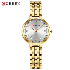 CURREN 9106 High Quality Waterproof Watch for Ladies- Golden