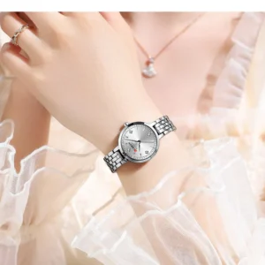 CURREN 9106 High Quality Waterproof Watch for Ladies- Silver